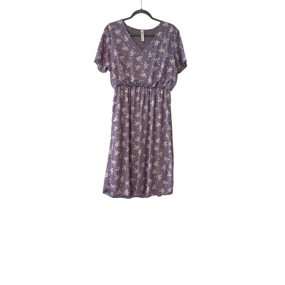 Vanilla Bay Dresses & Skirts - Purple Floral V-Neck Dress
